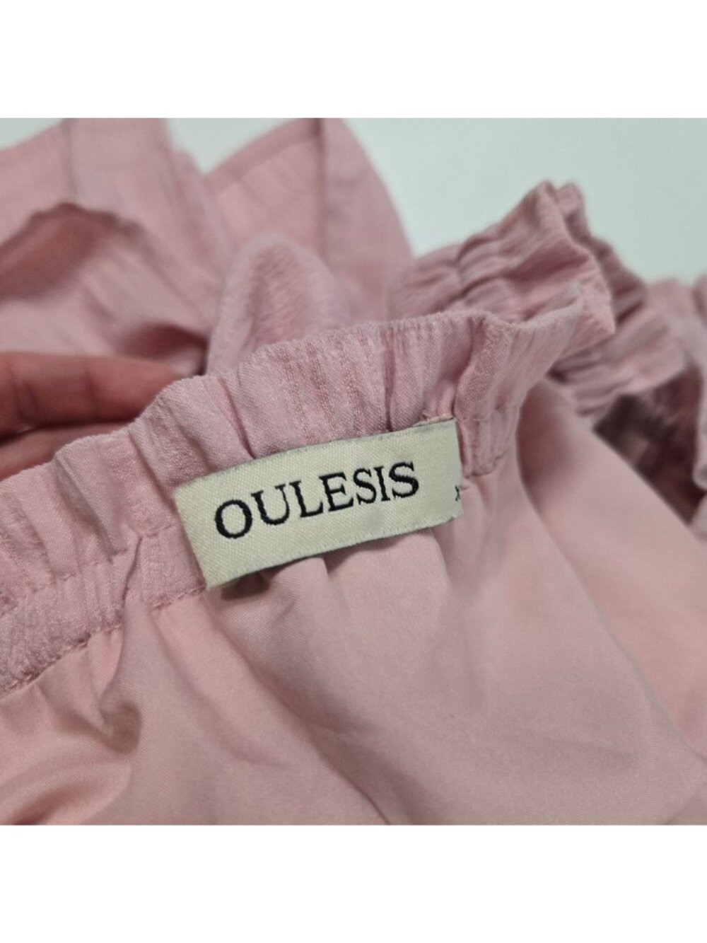 OULESIS Size XL Pink Milkmaid Y2K Maxi Dress Side Slits Coquette - Picture 7 of 10